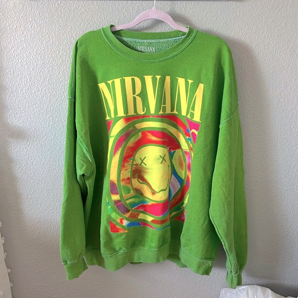 Urban Outfitters Green Nirvana Crewneck